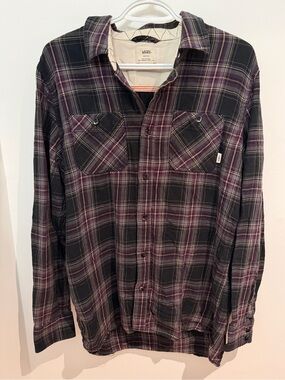 Men's Medium - Vans Plaid Long Sleeve